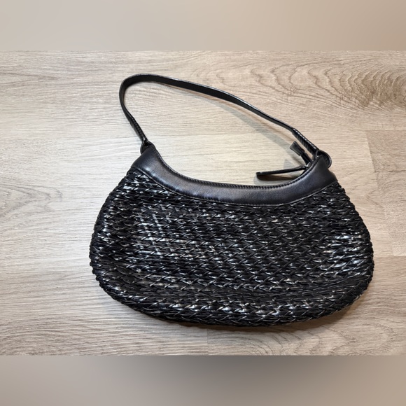 Cole Haan Black Woven Leather Bag - Picture 3 of 7